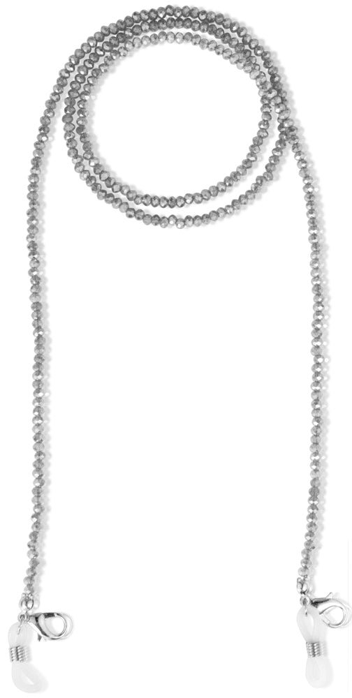 Brillenkette Maskenkette mit Glaskristallperlen - Silber