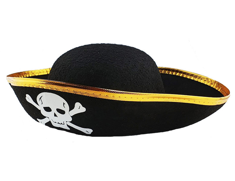 Piratenhut mit Totenkopf für Kinder | Schwarz Gold