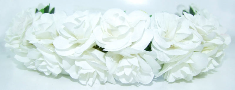 Blumenkranz zum binden mit Rosen - Weiß
