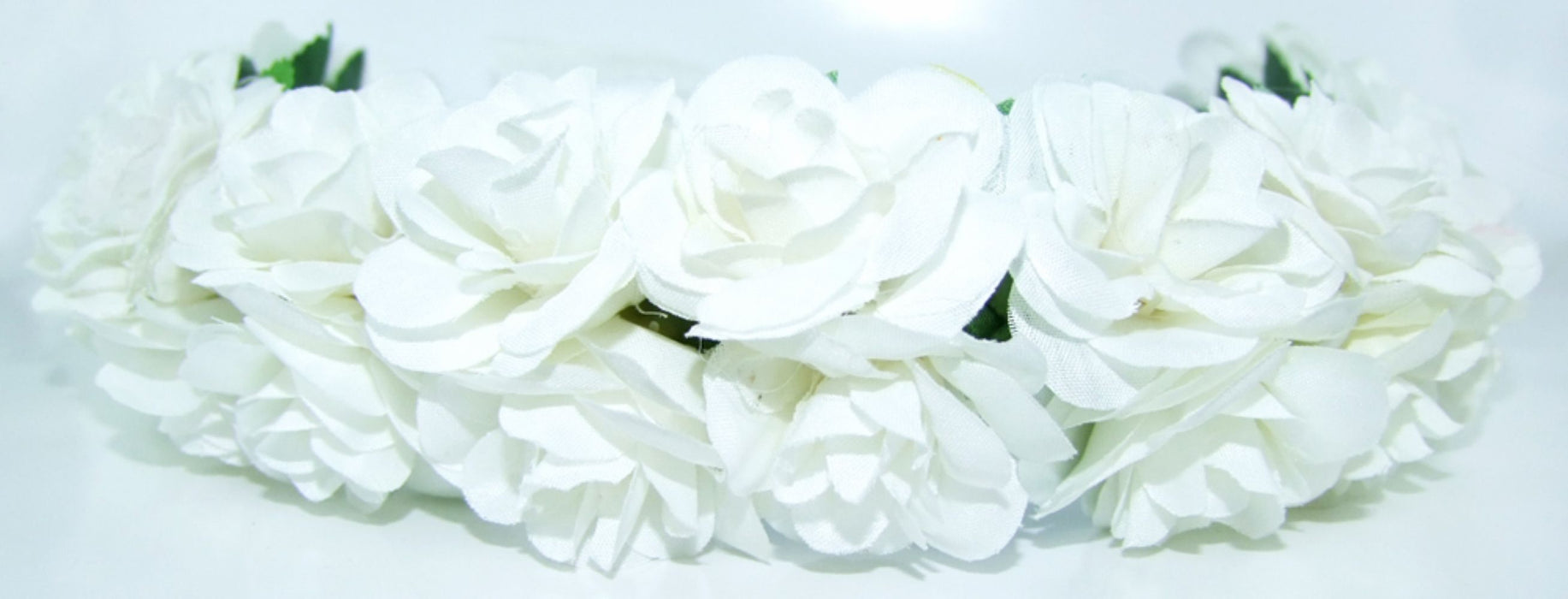 Blumenkranz zum binden mit Rosen - Weiß