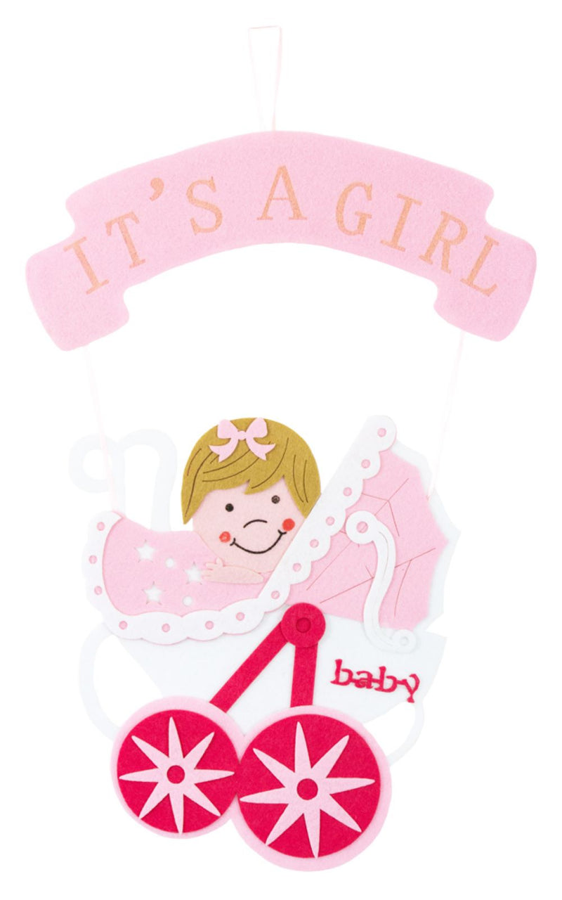 Baby Shower Party Dekoration - Wandbild It´s a girl - 54 x 32 cm Rosa