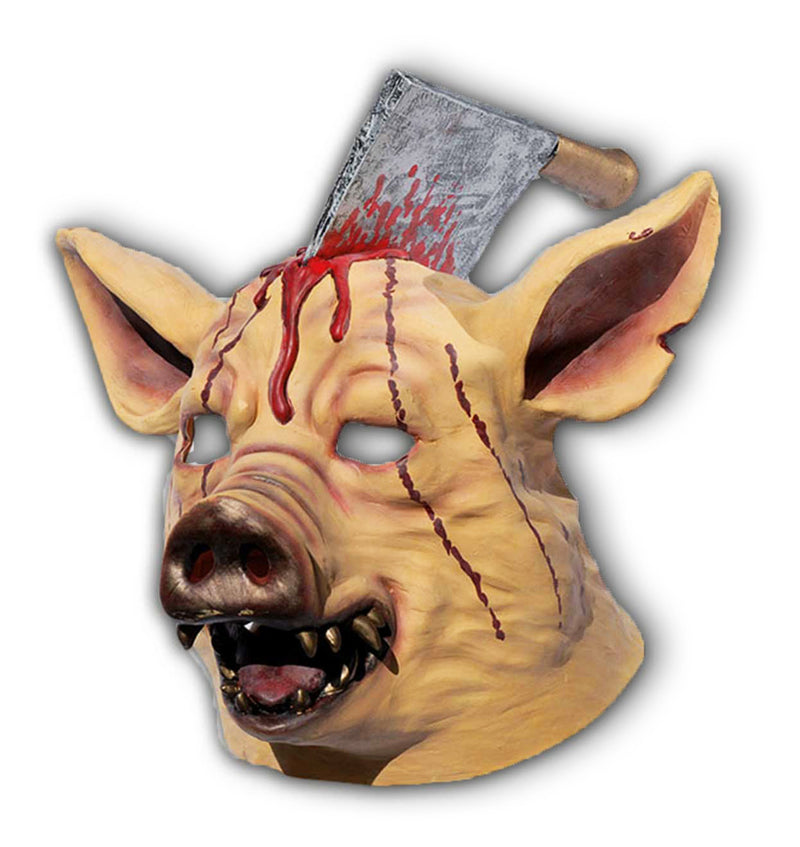 Halloween Grusel Maske Schwein mit Hackebeil