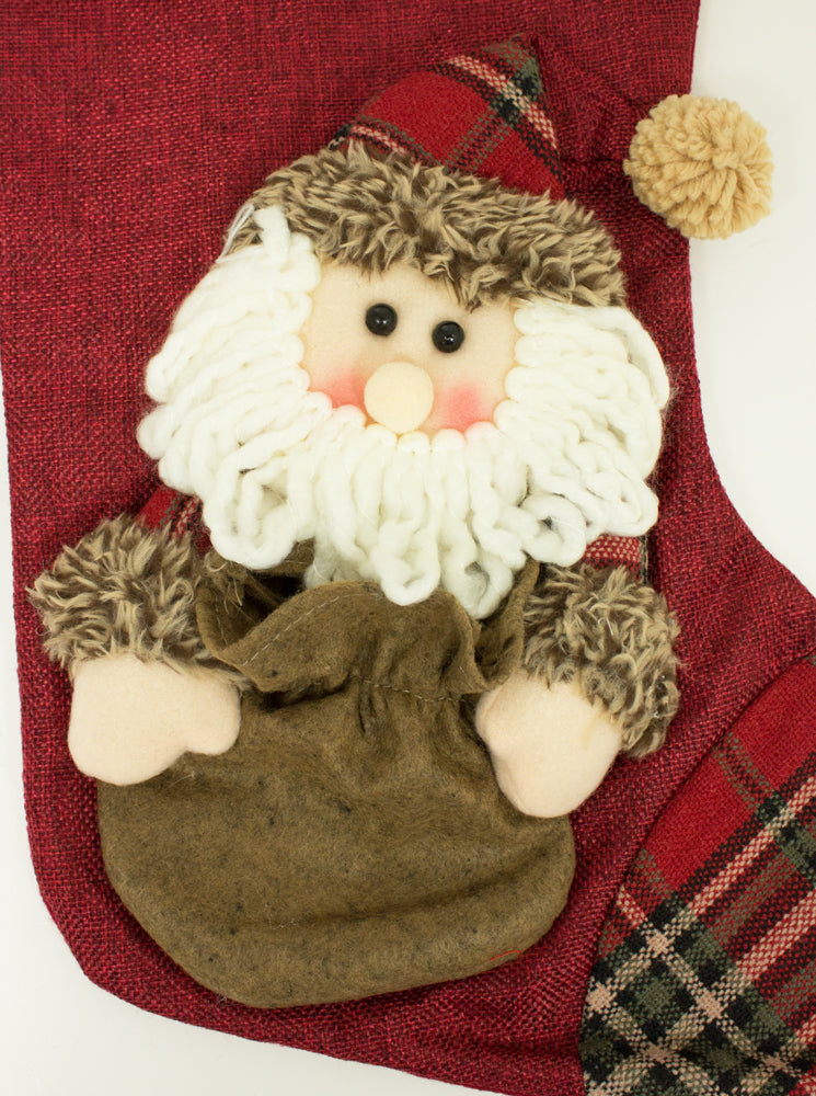 XL Nikolaus Stiefel Weihnachtsstrumpf zum Befüllen 45 cm - 3D Weihnachtsmann Joy