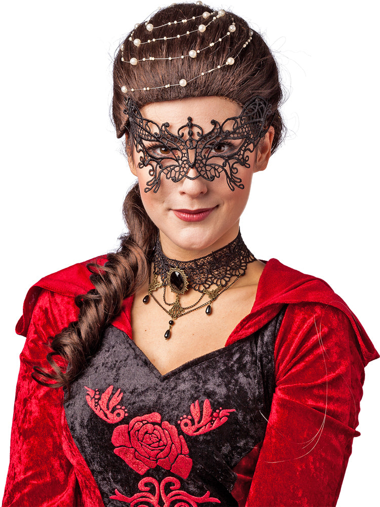 Spitzenmaske Schmetterling - Schwarz