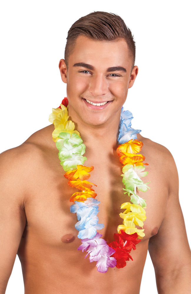 Hawaii Blumenkette "Rainbow de luxe" | Mehrfarbig