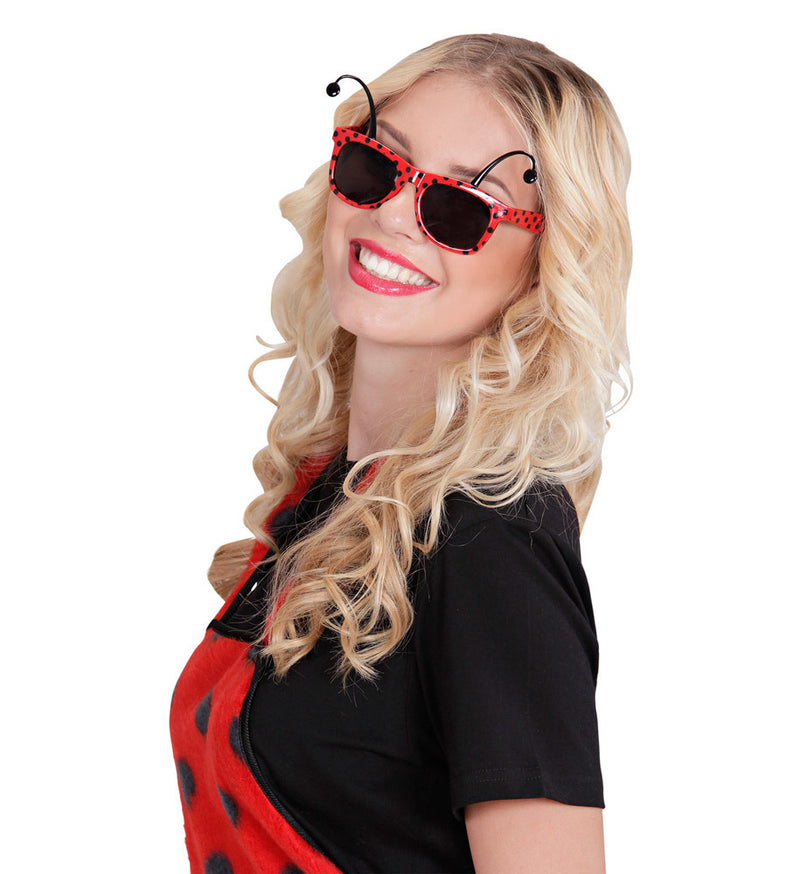 Marienkäfer Brille für Erwachsene | Kostüm Zubehör Rot/Schwarz