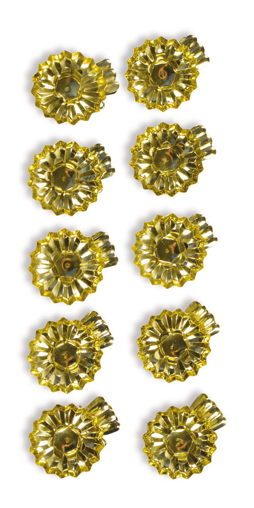 Riffelmacher Baumkerzenhalter 10 Stück Ø 15 mm 10010 | Metall Gold