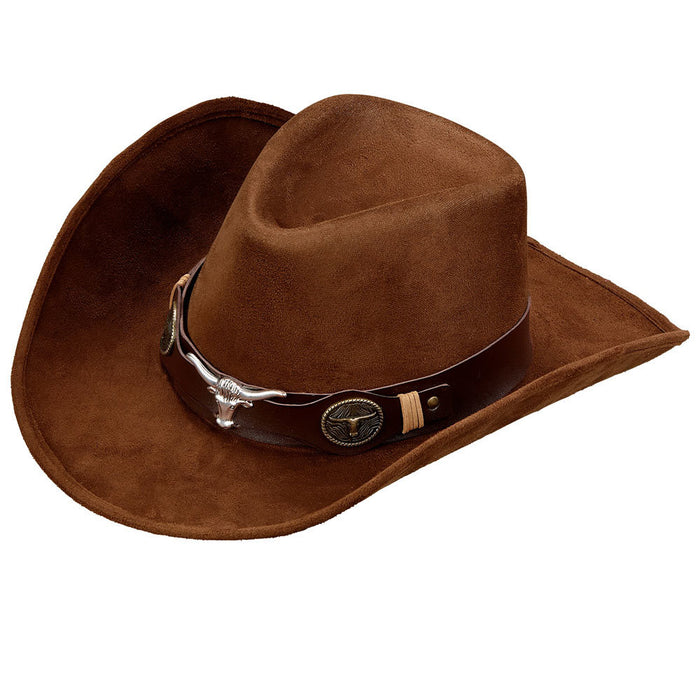 Cowboy Hut "Dallas" im Wildleder-Look | Braun
