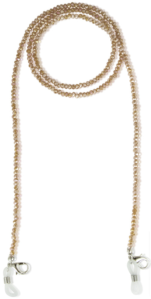 Brillenkette Maskenkette mit Glaskristallperlen - Gold