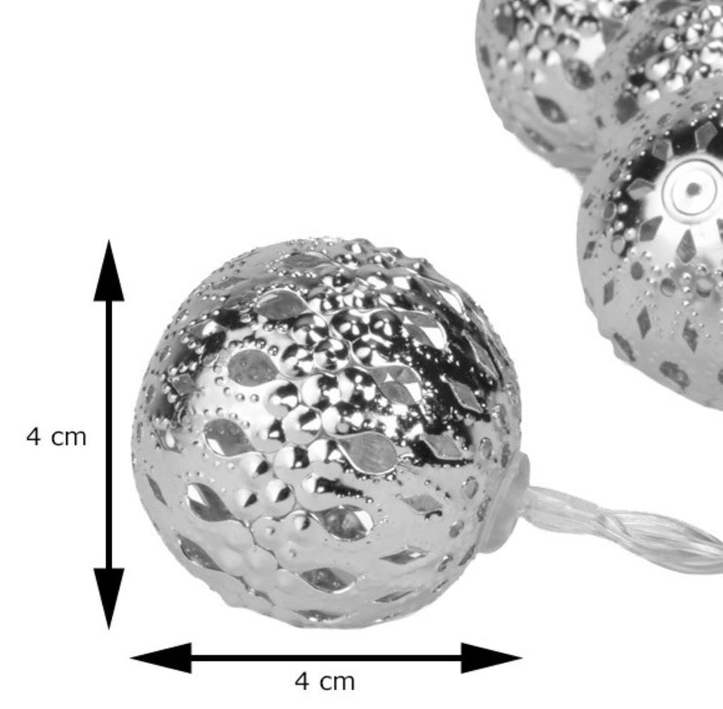 LED Kugel-Lichterkette Silber | 160cm