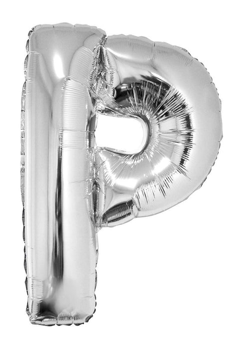 XXL Buchstaben Folienballon 100 cm - Silber Buchstabe P