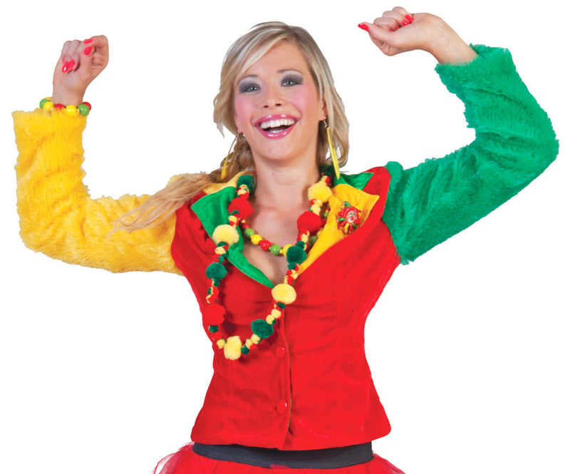 Hippie Jacke Grace in Plüsch-Optik für Damen - Mehrfarbig