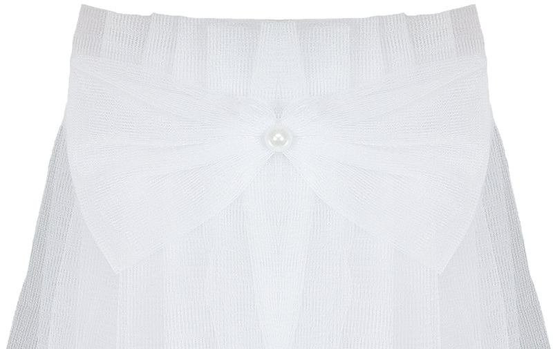 Brautschleier Haarkranz Novalie mit Spitze und Strass - Weiß