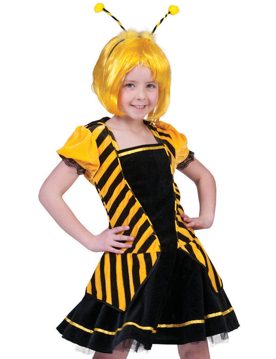 Bienen Kostüm "Susi" für Mädchen - Gelb Schwarz | Kinder Kostümkleid Karneval Fasching
