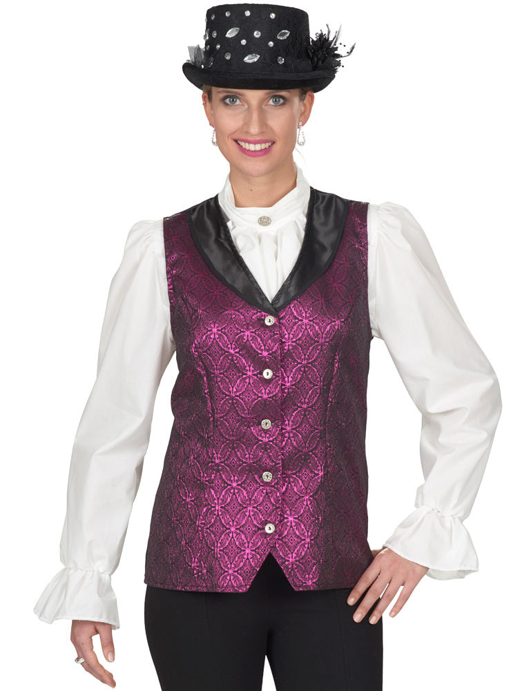 Brokat Weste zum Barock Kostüm für Damen - Pink