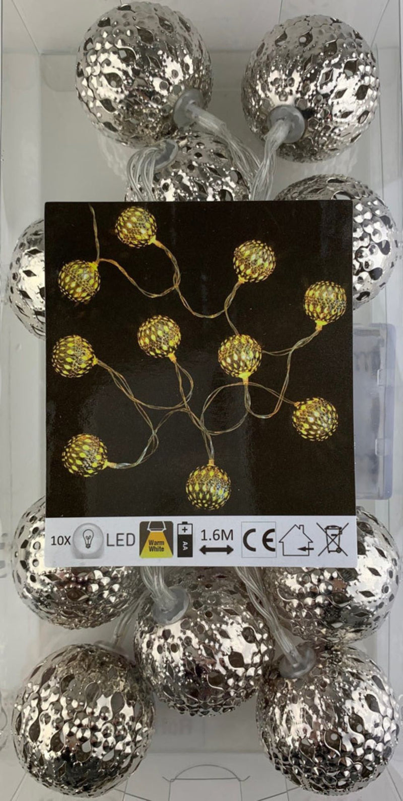 LED Kugel-Lichterkette Silber | 160cm