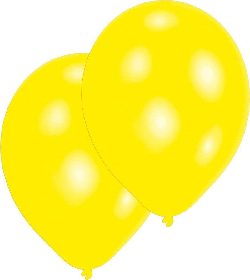 10 Stück Latexballon Luftballons 27,5 cm Einfarbig - Gelb Uni