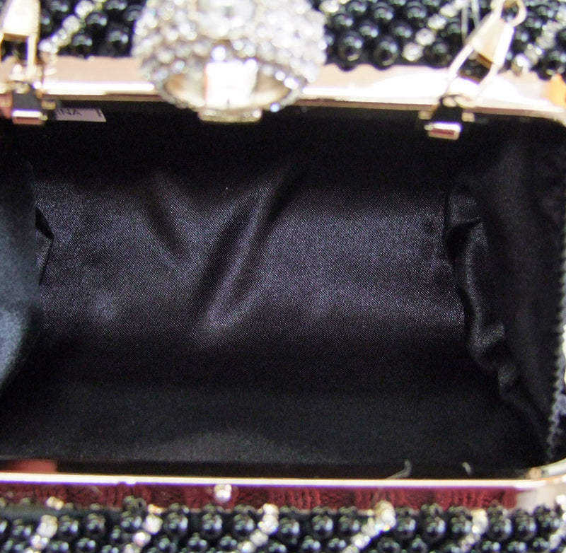 Elegante Handtasche "Pearl" | Clutch Schwarz