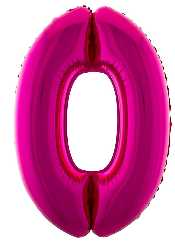 XXL Zahlen Folienballon 100 cm - Pink | Dekoration Geburtstag Jubiläum Zahlenballon