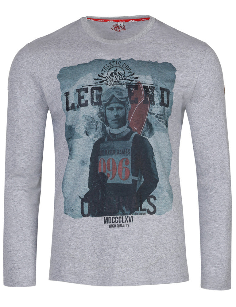 Piz Palü Herren Langarmshirt "Unterhaching" | Grau