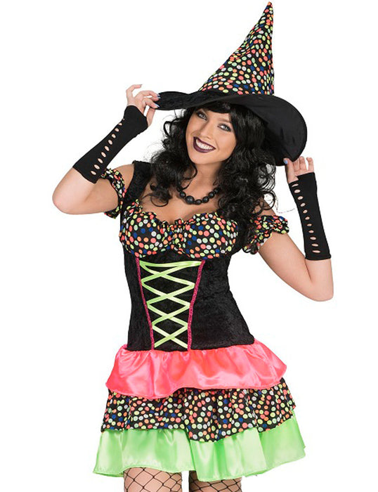 Hexe Wendy Kostüm mit Punkten für Damen