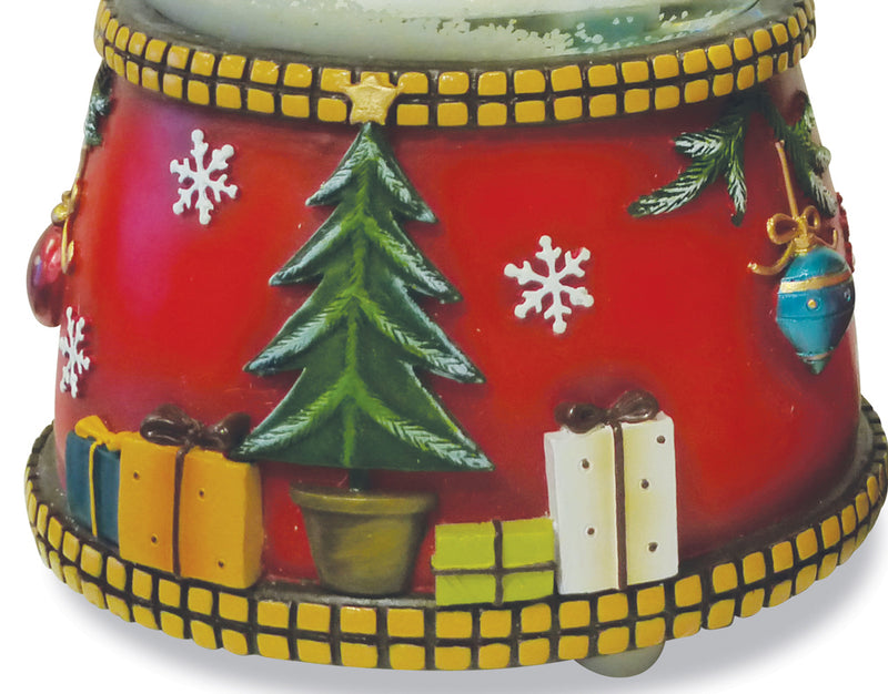 Spieluhr Schneekugel "Weihnachtsmann mit Geschenkesack" Ø 15 cm | 71564