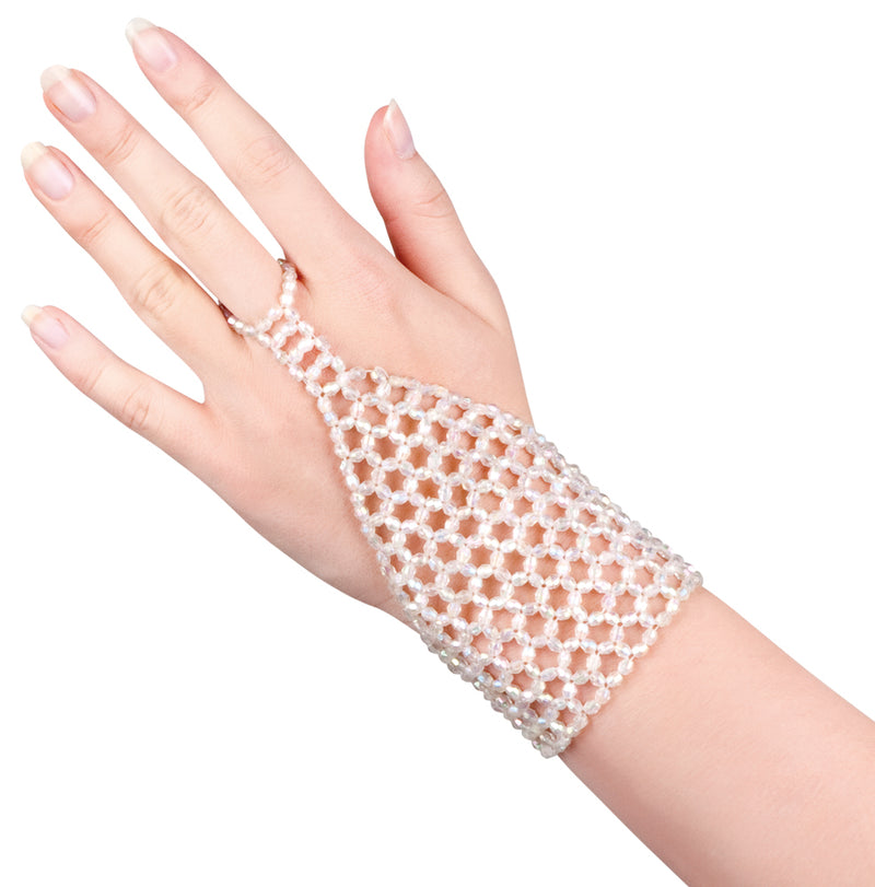 Ein Netz Handschuh Sparkle Weiß