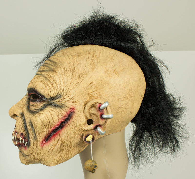 Zombie Irokese Maske mit zugenähtem Mund