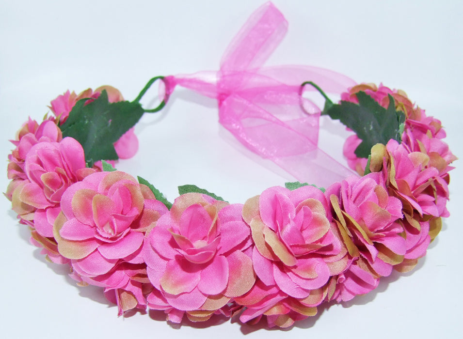 Blumenkranz zum binden mit Rosen - Pink