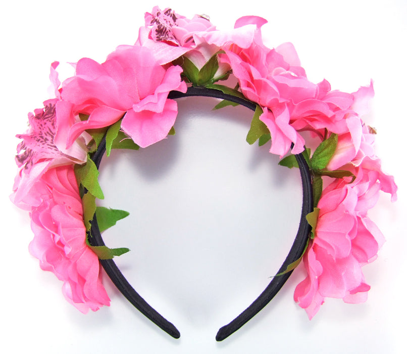 Wunderschöner Blumen Haarreif Mia mit Strass Rosa