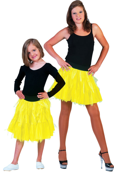 Fantasie Kostüm Petticoat Tüllrock für Mädchen - Neon Gelb