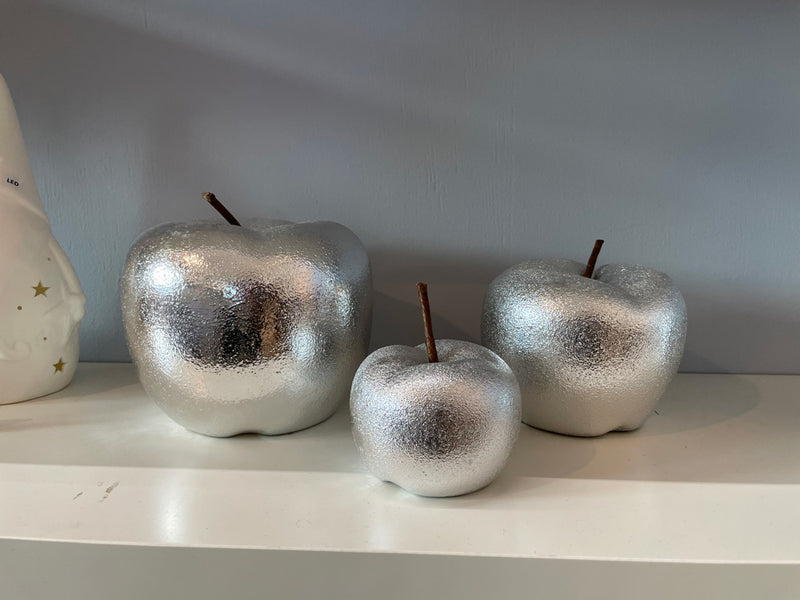 Riffelmacher Deko Apfel 70060 Silber | 8 cm