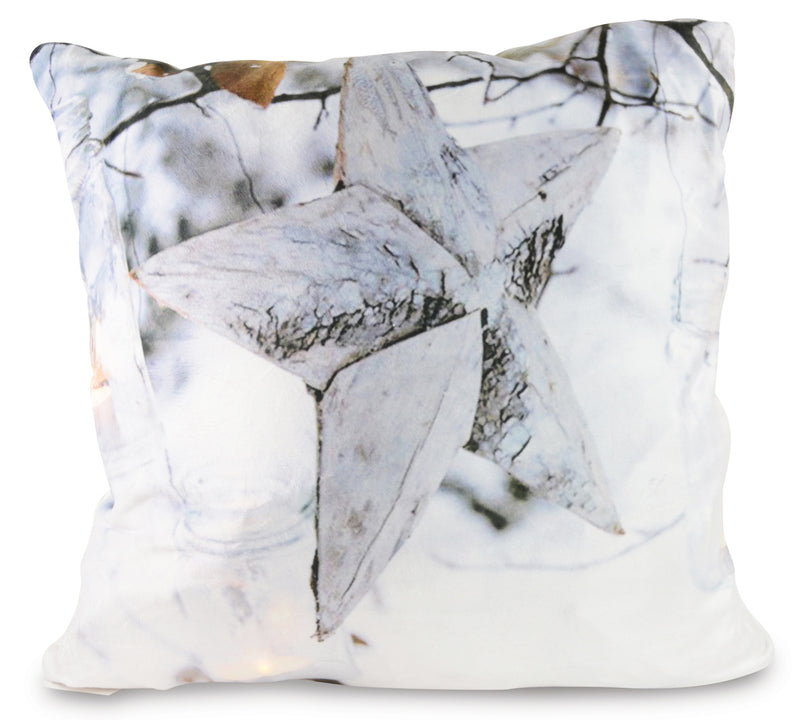 Riffelmacher Kissen "Stern" beleuchtet 12148 - 45x45cm | Weiß