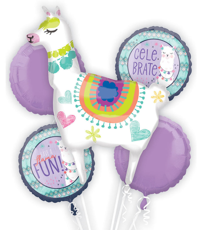 "Lama Fun" Folienballon Bouquet - Lila