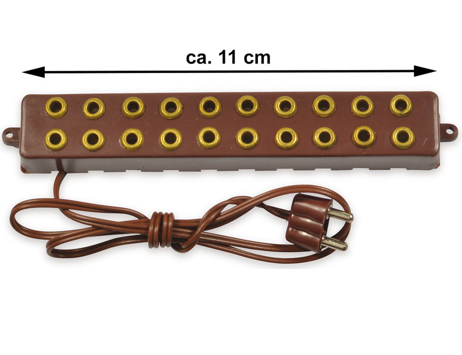 Riffelmacher 10fach Steckerleiste für 4.5V Anschlüsse 78262 | Braun