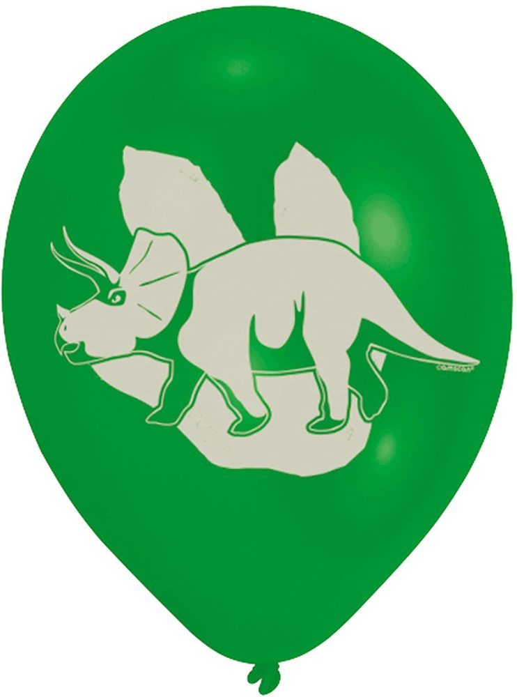 "Dinosaurier" Latexballon Luftballons 27,5 cm - 6 Stück Orange / Grün / Blau