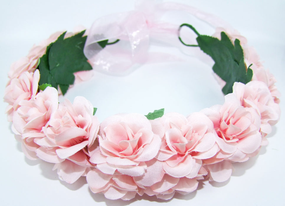 Blumenkranz zum binden mit Rosen - Rosa