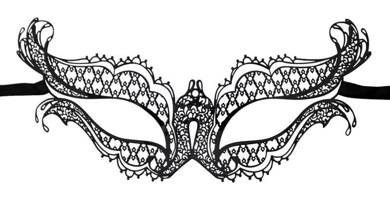 Metall Augenmaske Evelyn in Schmetterlingsform  - Schwarz