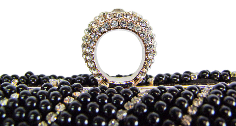 Elegante Handtasche "Pearl" | Clutch Schwarz