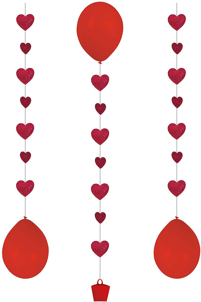 Ballon Anhänger Set - 3 Stück Motiv Herzen