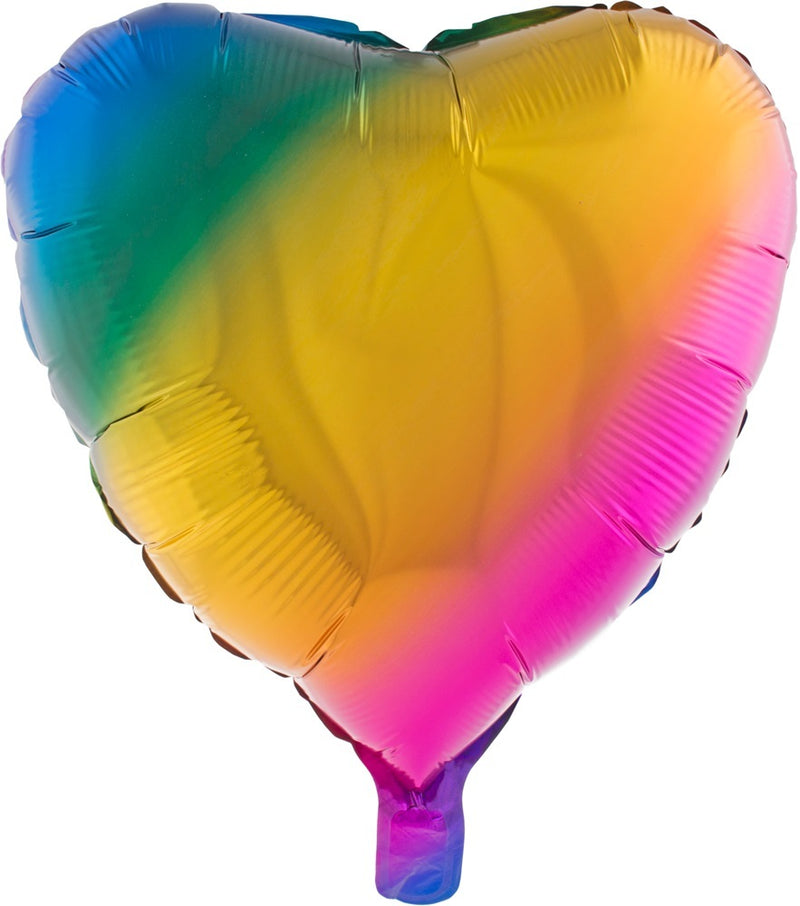 XL Folien Herz Luftballon 80,5 x 75 cm | Regenbogen
