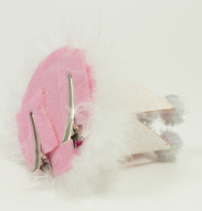 Prinzessin Glitter Krone - Weiß / Rosa