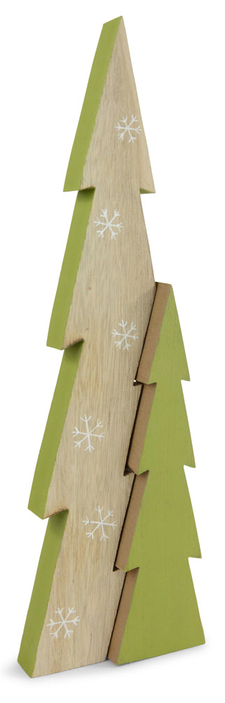 Riffelmacher Doppelter Tannenbaum mit Schneeflocken 18275 - Grün Natur 40 cm