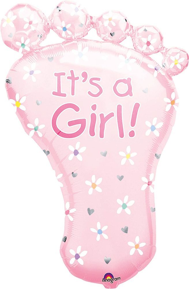 SuperShape Folienballon "Its a Girl - Fuß" | 58 x 82cm