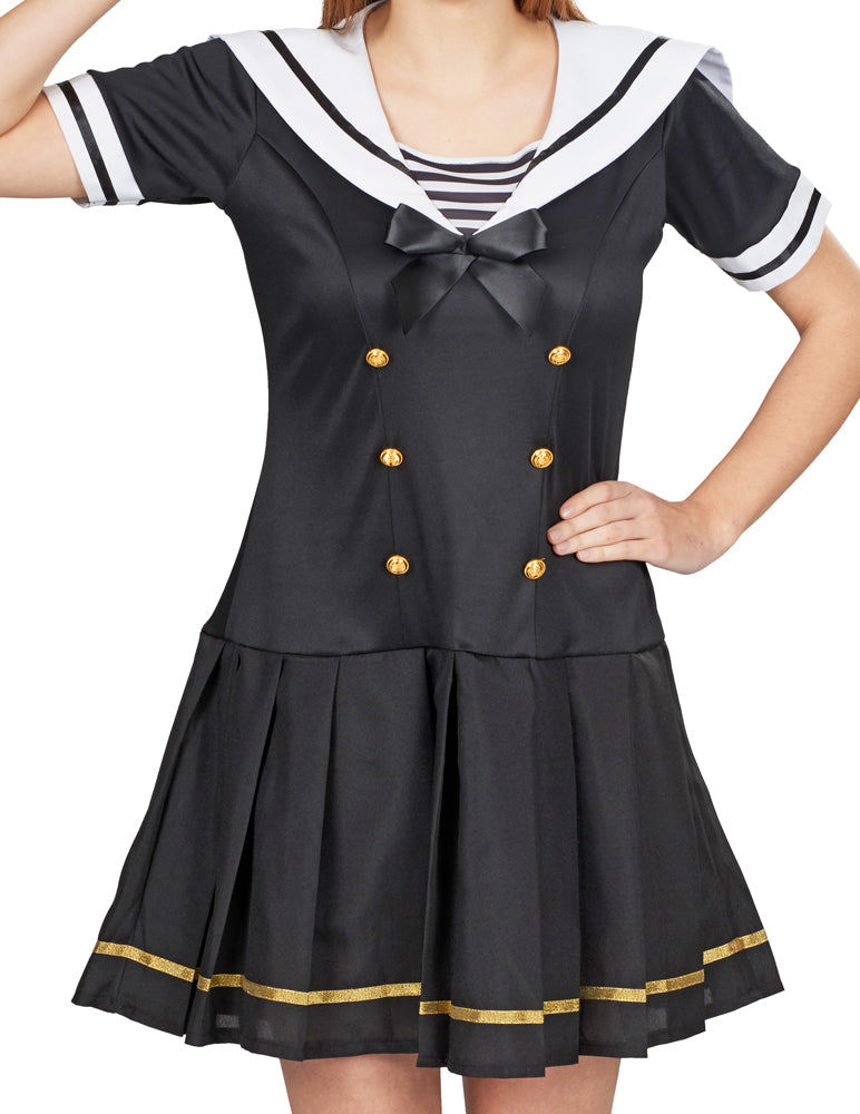 Matrosin Navy Girl Kostüm Svea für Damen - Schwarz Weiß
