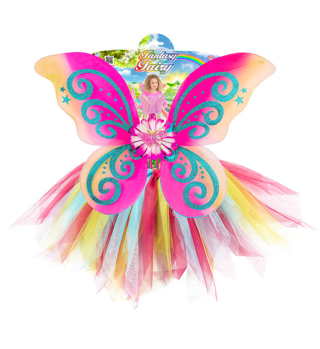 Fee Kinderkostüm "Magic Fairy" für Mädchen 3-tlg. | Mehrfarbig Gr. 110