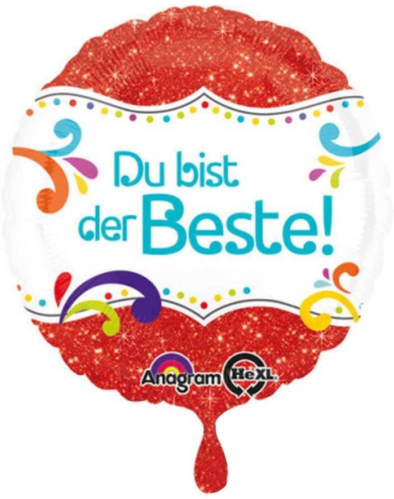 ABC18 Folienballon "Du bist der Beste" Bunt | Ø 43 cm