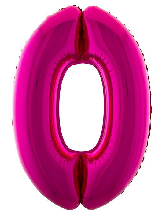 XXL Zahlen Folienballon 100 cm - Pink Zahl 0