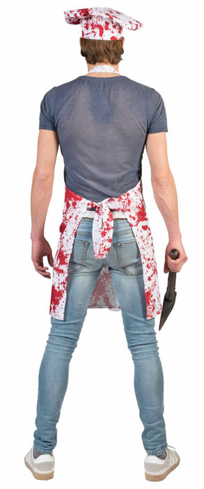 Blutiges Metzger Koch Halloween Kostüm | Schürze und Kochmütze