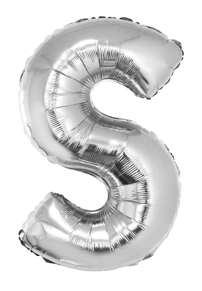 XXL Buchstaben Folienballon 100 cm - Silber Buchstabe S